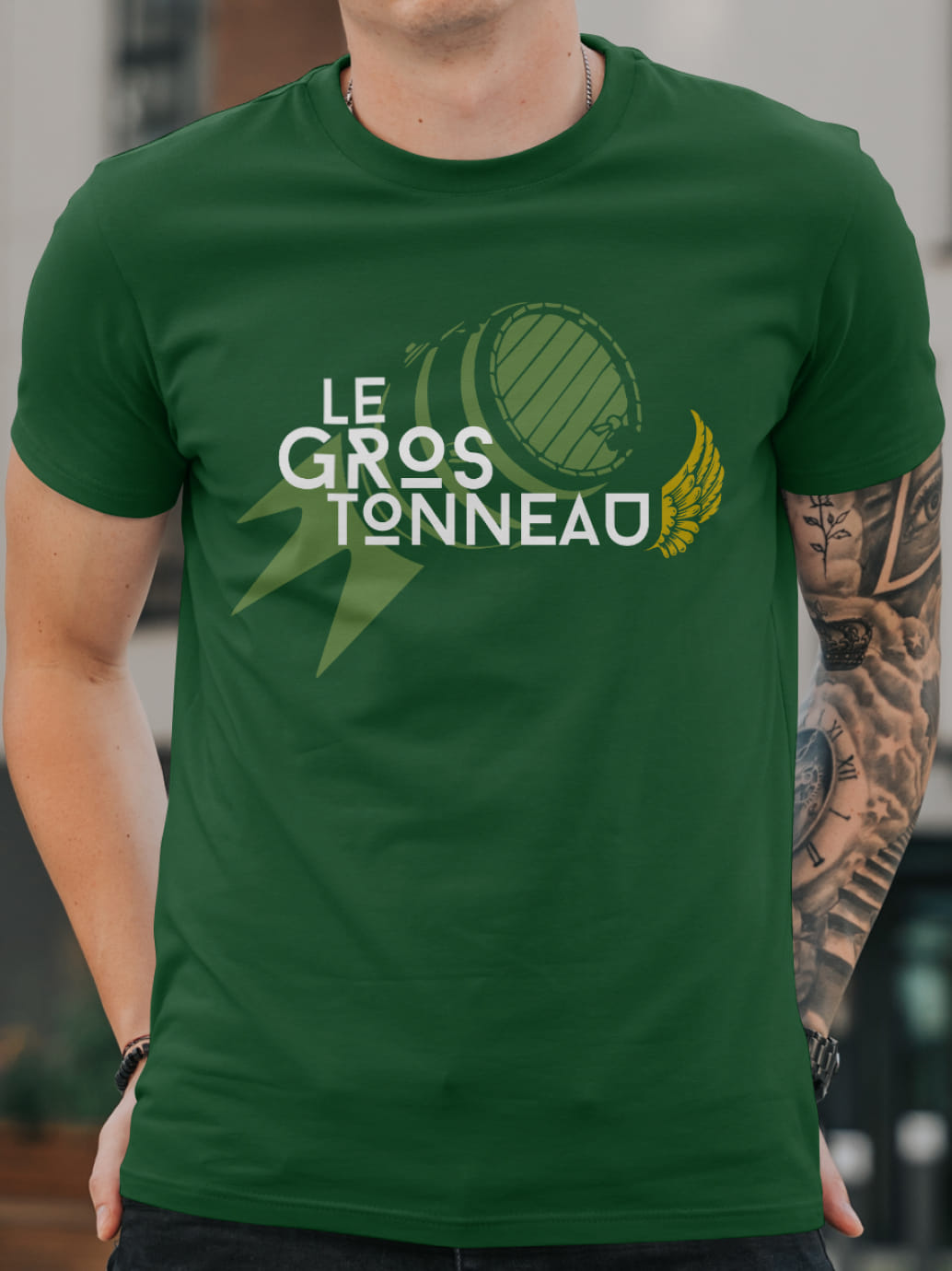 T-shirt Vert Bouteille du Gros Tonneau festival